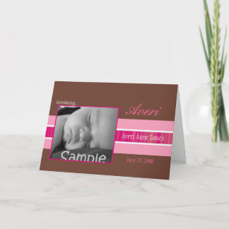 Pink Ribbon Geboorteaankondiging Aankondiging