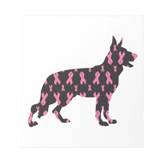 Pink Ribbon German Shepherd Notitieblok (Voorkant)