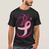 Pink Ribbon Golf S-Butterflies Borstkanker T-shirt (Voorkant)