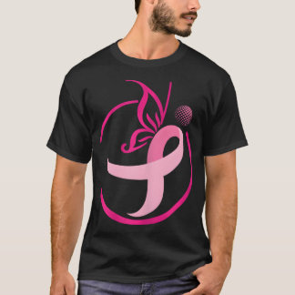 Pink Ribbon Golf S-Butterflies Borstkanker T-shirt