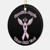 Pink Ribbon Guardian Angel Keramisch Ornament (Links)