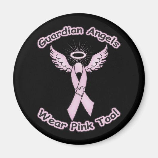 Pink Ribbon Guardian Angel Magneet (Voorkant)