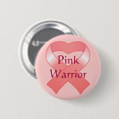 Pink Ribbon Heart Button (Voorkant /achterkant)
