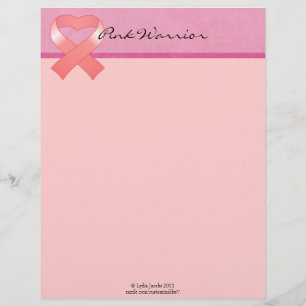 Pink Ribbon Heart Letterhead
