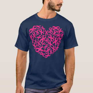 Pink Ribbon Heart Love Breast Cancer Awareness 24 T-shirt