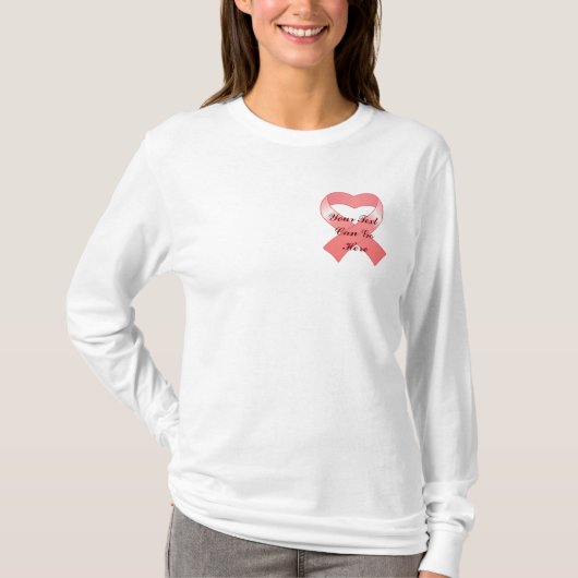 Pink Ribbon Heart Shirt (Voorkant)