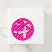 Pink Ribbon & Hearts Borstkanker Bewustzijnscadeau Bedankjes Labels (In situ)