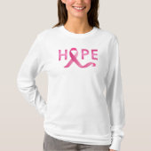 Pink Ribbon HOPE Borstkanker Awareness T-shirt (Voorkant)