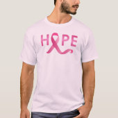 Pink Ribbon HOPE Borstkanker Awareness T-shirt (Voorkant)