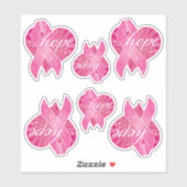 Pink Ribbon Hope Vinyl Stickers (Vel)