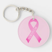Pink ribbon mammacarbonenbewustwording, aangepaste sleutelhanger (Voorkant)