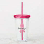 Pink ribbon mammacarcinoom logo aangepast acryl drinkbeker (Voorkant)