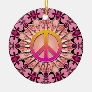 Pink Ribbon Mandala Keepomwille Peace Ornament