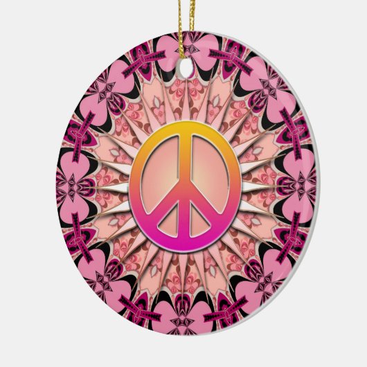 Pink Ribbon Mandala Keepomwille Peace Ornament (Links)