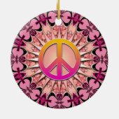 Pink Ribbon Mandala Keepomwille Peace Ornament (Achterkant)