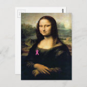 Pink Ribbon Mona Lisa Briefkaart (Voorkant / Achterkant)