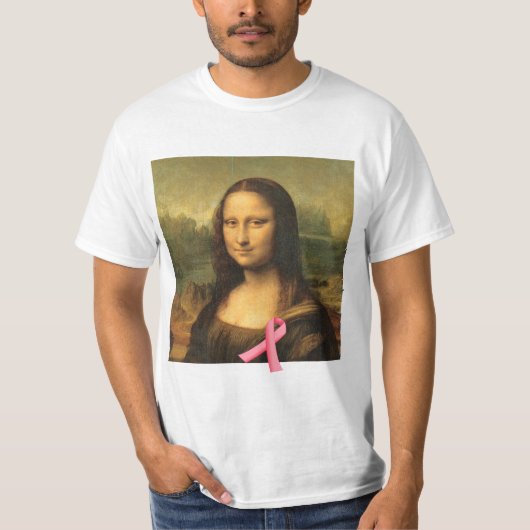 Pink Ribbon Mona Lisa T-shirt (Voorkant)