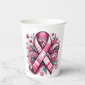 Pink Ribbon Paper cup Papieren Bekers (Achterkant)