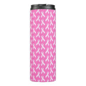 Pink Ribbon Pattern – Breast Cancer Awareness Thermosbeker (Achterkant)