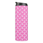 Pink Ribbon Pattern – Breast Cancer Awareness Thermosbeker (Geroteerd rechts)