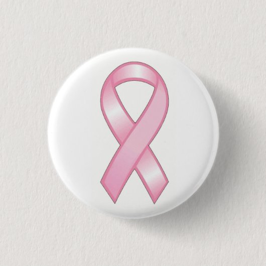 PINK RIBBON PIN RONDE BUTTON 3,2 CM (Voorkant)