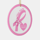 Pink Ribbon Pink Hope Bewustzijn van borstkanker Keramisch Ornament (Rechts)