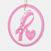 Pink Ribbon Pink Hope Bewustzijn van borstkanker Keramisch Ornament (Links)
