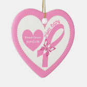 Pink Ribbon Pink Hope Bewustzijn van borstkanker Keramisch Ornament (Rechts)