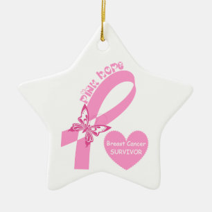Pink Ribbon Pink Hope Bewustzijn van borstkanker Keramisch Ornament