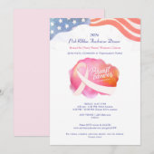 Pink Ribbon Politieke Kanker Bewustzijn Fundraiser Kaart (Voorkant / Achterkant)