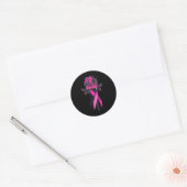 Pink Ribbon Roos Breast Cancer Bewustheid Overlevi Ronde Sticker (Envelop)