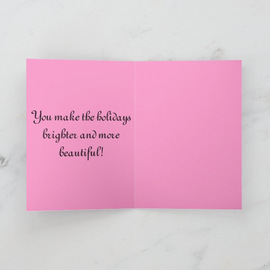 Pink Ribbon Seasons Groeten Feestdagen Kaart (Binnen)