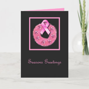 Pink Ribbon Seasons Groeten Feestdagen Kaart