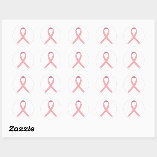 Pink Ribbon Stickers Breast Cancer Awareness (Vel)