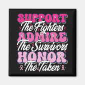 Pink Ribbon Support bewonder het borstbewustzijn v Magneet (Voorkant)