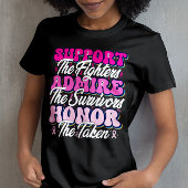 Pink Ribbon Support bewonder het borstbewustzijn v T-shirt