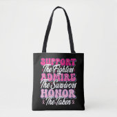 Pink Ribbon Support bewonder het borstbewustzijn v Tote Bag (Voorkant)