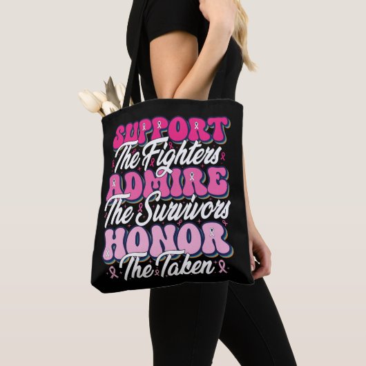 Pink Ribbon Support bewonder het borstbewustzijn v Tote Bag (Dichtbij)