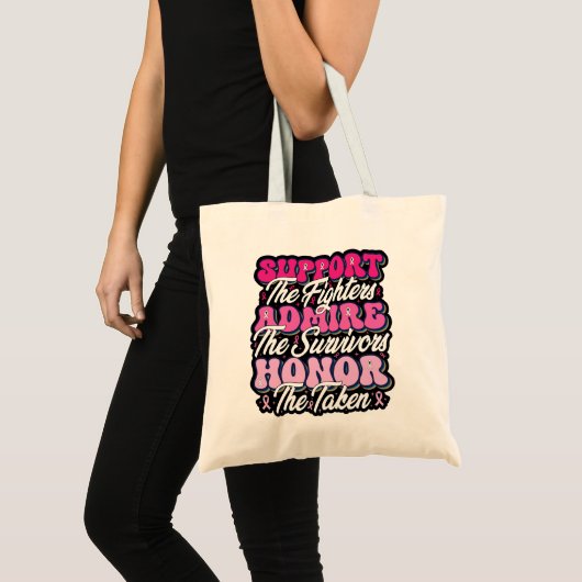 Pink Ribbon Support bewonder het borstbewustzijn v Tote Bag (Voorkant (product))
