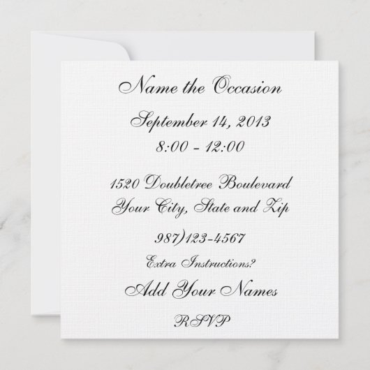 Pink Ribbon Sweet Tea Party - SRF Kaart (Achterkant)