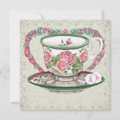 Pink Ribbon Sweet Tea Party - SRF Kaart (Voorkant)