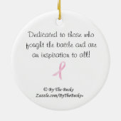 Pink Ribbon Teddy Bear kerstversiering Keramisch Ornament (Achterkant)