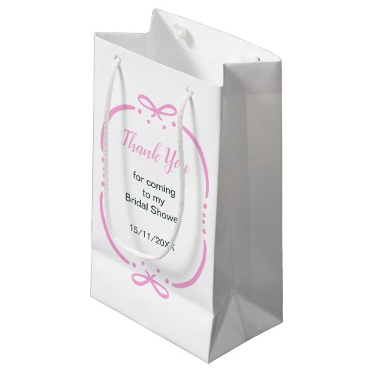 Pink Ribbon Vrijgezellenfeest Klein Cadeauzakje (Voorkant Gekanteld)