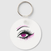 Pink Ribbon Warrior Borstkanker Awareness Month Sleutelhanger (Voorkant)