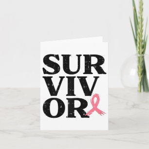 Pink Ribbon Warrior Borstkanker Bewustzijn Vrouwen Kaart