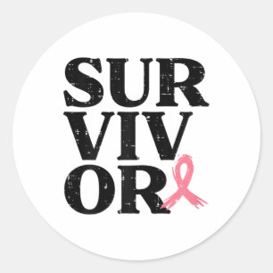Pink Ribbon Warrior Borstkanker Bewustzijn Vrouwen Ronde Sticker