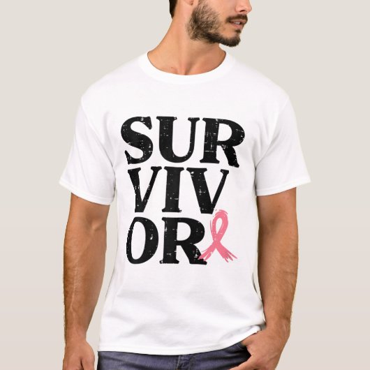 Pink Ribbon Warrior Borstkanker Bewustzijn Vrouwen T-shirt (Voorkant)