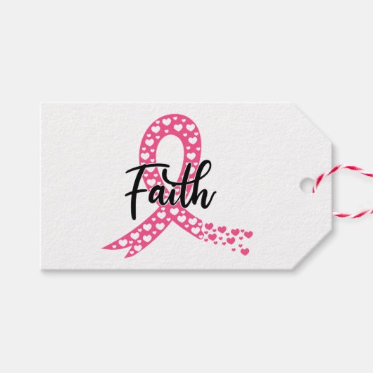 Pink Ribbon Warrior Fighter Survivor Breast Cancer Cadeaulabel (Voorkant (Horizontaal))