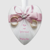 Pink Ribbon Wedding Favor Ornament (voorkant)