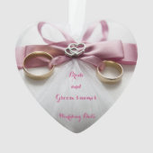 Pink Ribbon Wedding Favor Ornament (achterkant)